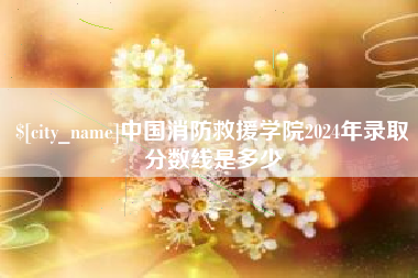 明港中国消防救援学院2024年录取分数线是多少