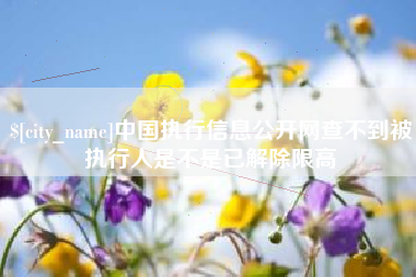 明港中国执行信息公开网查不到被执行人是不是已解除限高