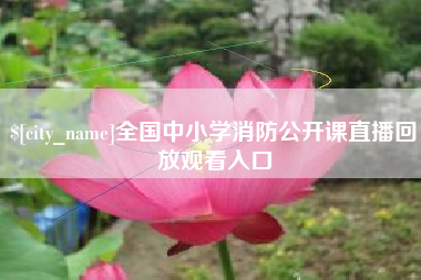 明港全国中小学消防公开课直播回放观看入口