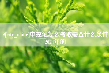 明港中控证怎么考取需要什么条件2024年的